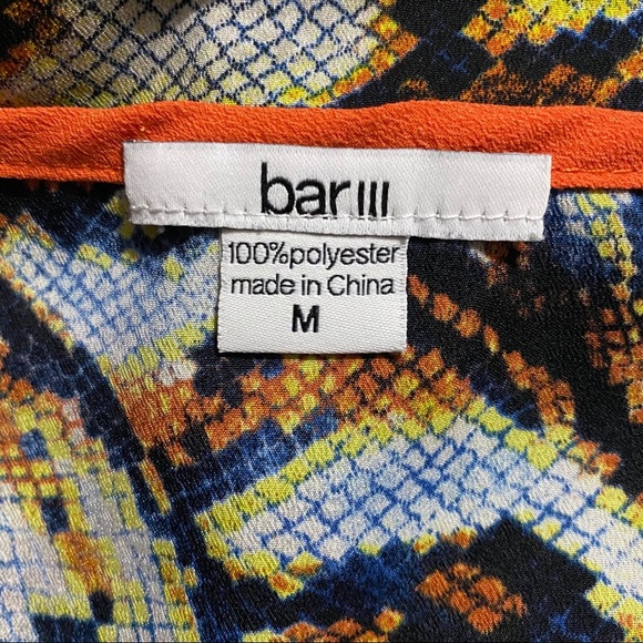 Bar III Snake Print Sleeveless V Neck Blouse - Picture 4 of 4